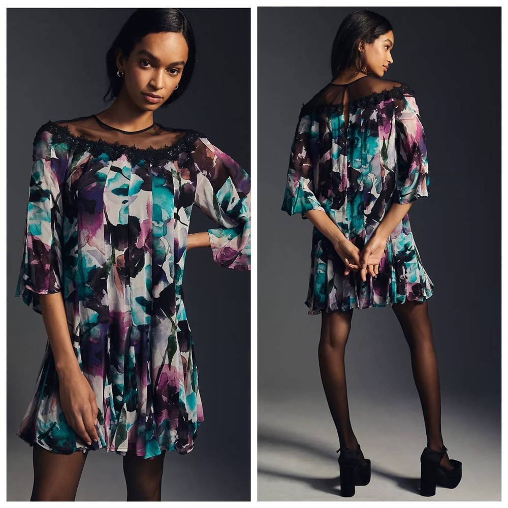 Anthropologie Flutter-Sleeve Dress